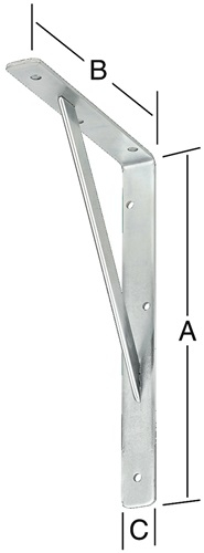 VORMANN Stegkonsole L.300mm H.200mm B.30mm S.4mm weiß Trgf.300kg - 000159300W