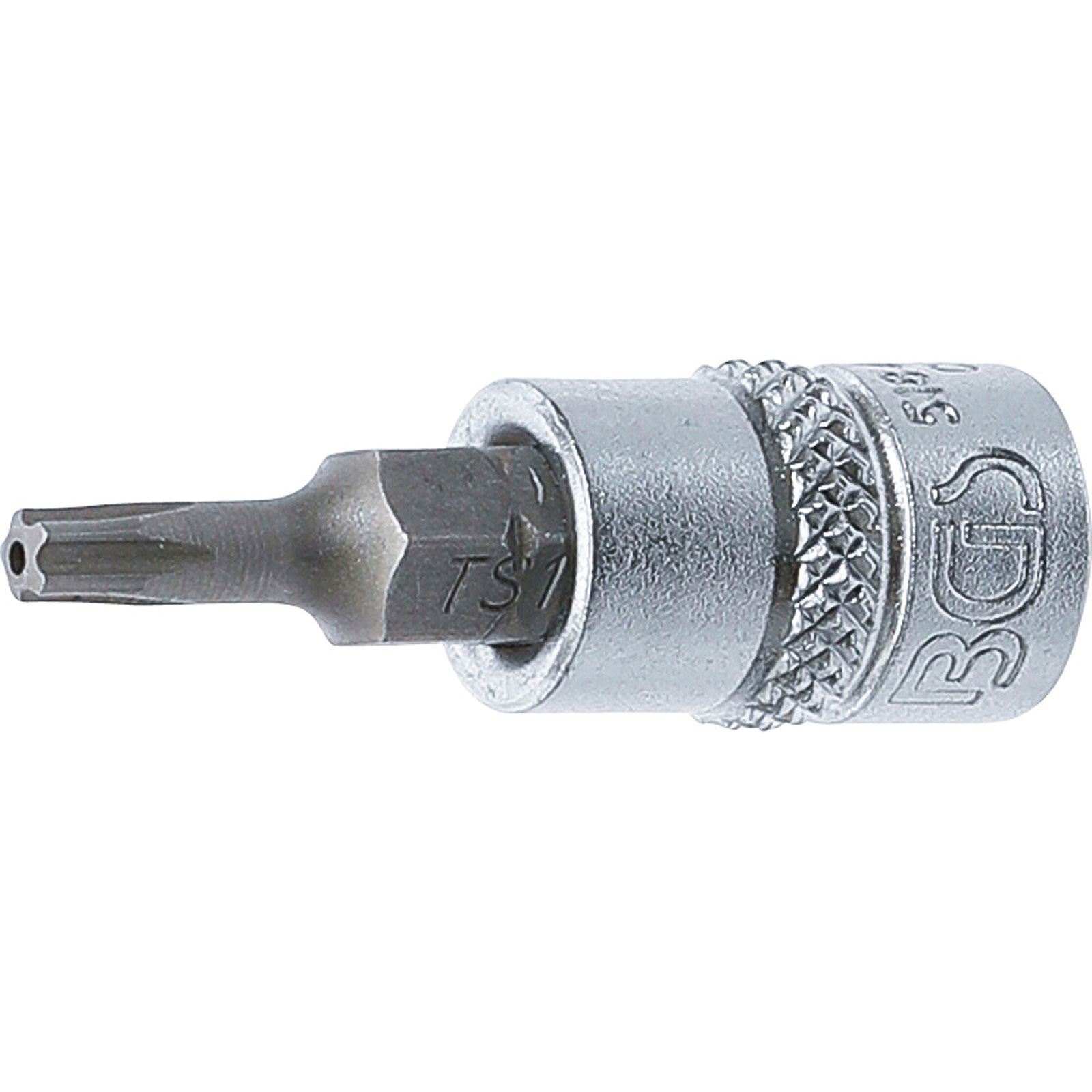 BGS Bit-Einsatz Antrieb Innenvierkant 6,3 mm (1/4") TS-Profil (für Torx Plus) mit Bohrung TS15 - 5184-TS15