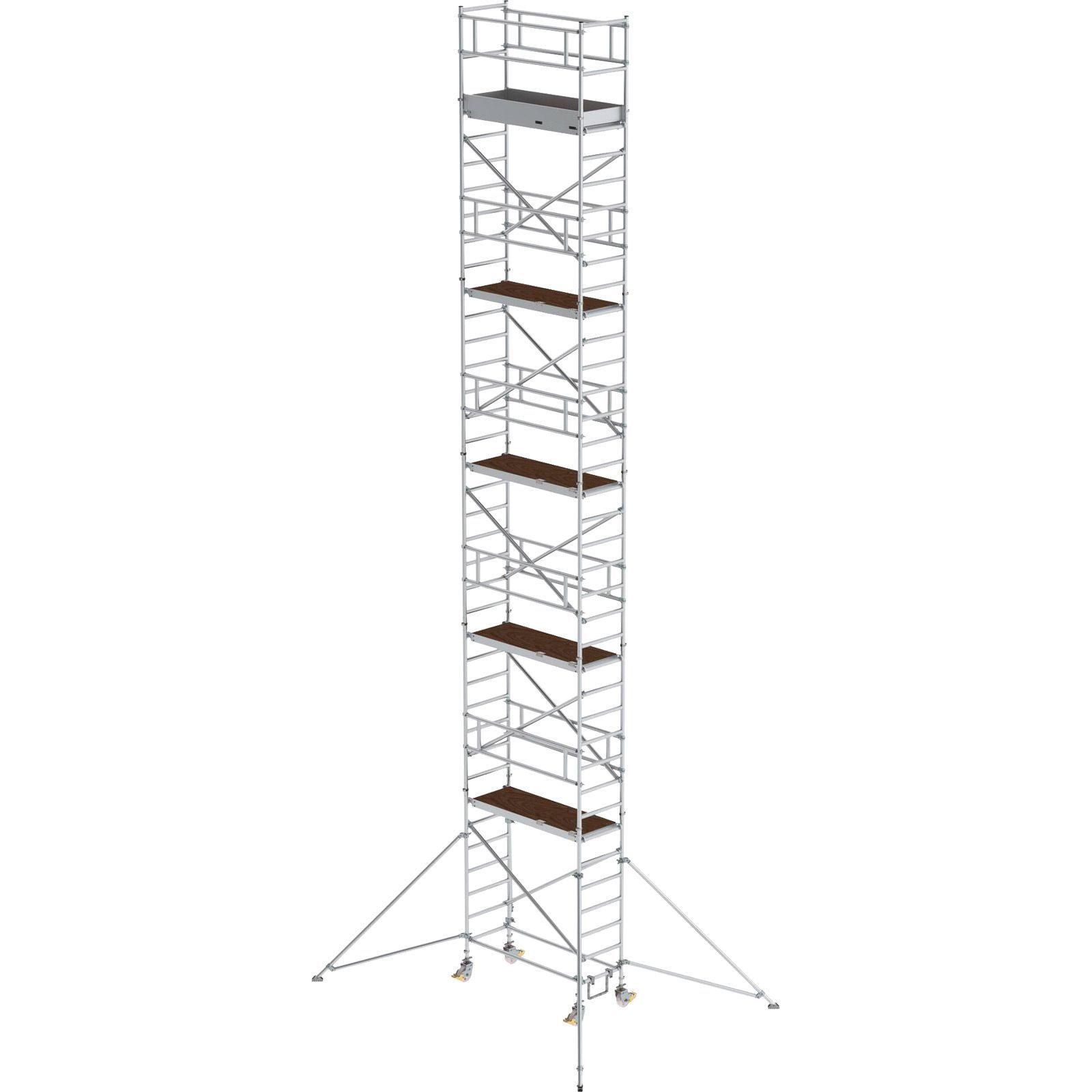 Günzburger Steigtechnik Rollgerüst 0,75 x 1,8 m mit Ausleger Plattformhöhe 10,35 m - 154046