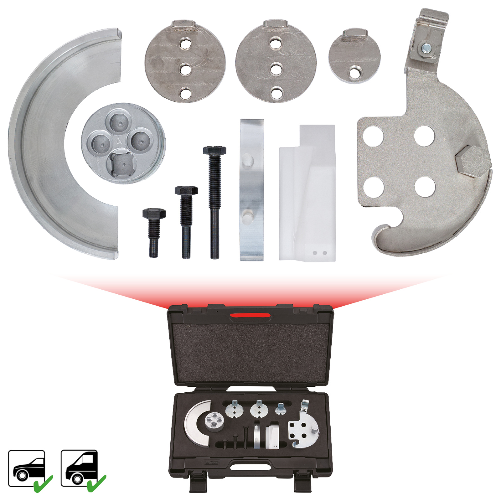 KS TOOLS Elastriemen-und Keilrippenriemen-Spezialwerkzeug-Satz 11tlg. - 150.3180
