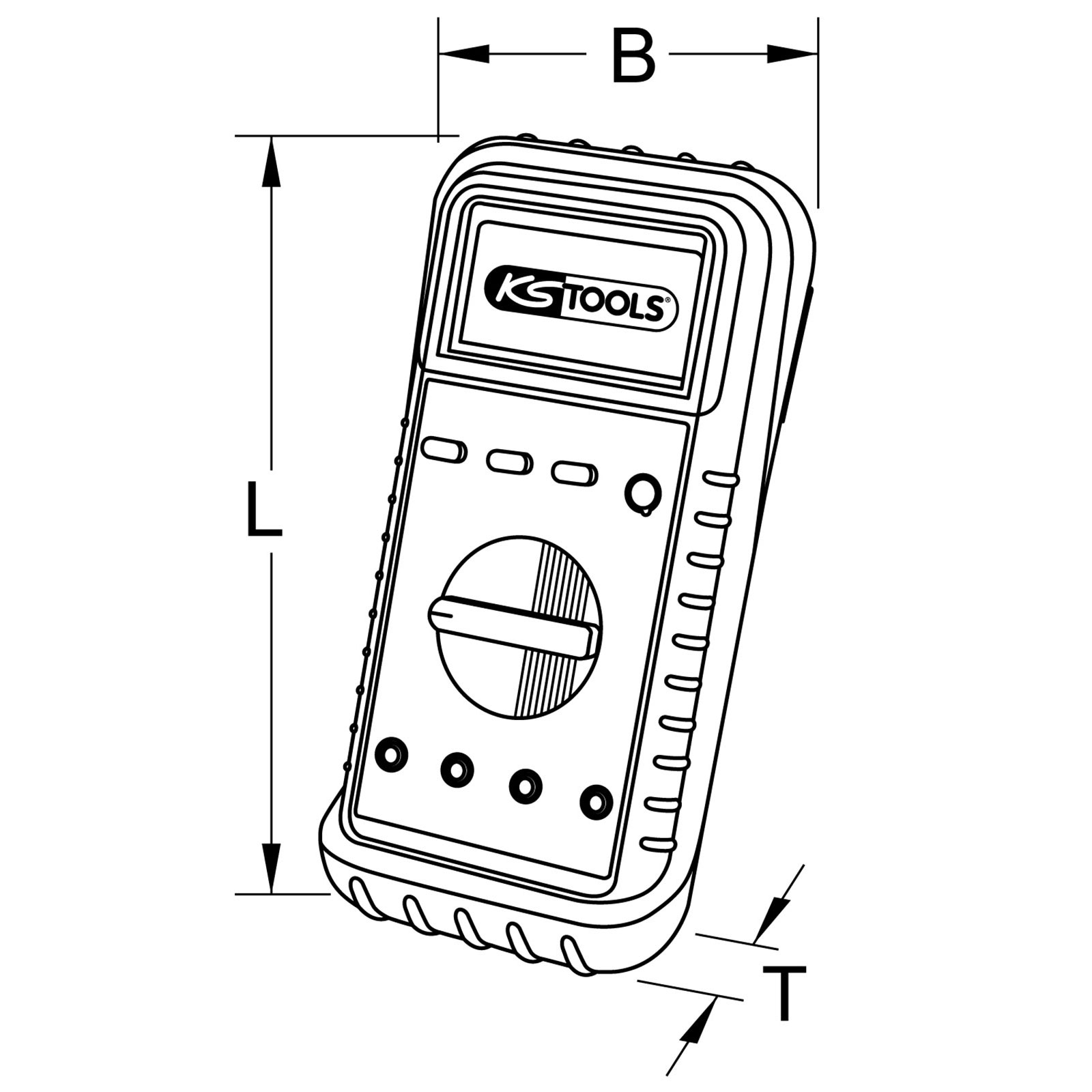 KS TOOLS Digital Multimeter inkl. Prüfspitzen und Krokodilklemmen - 150.1480