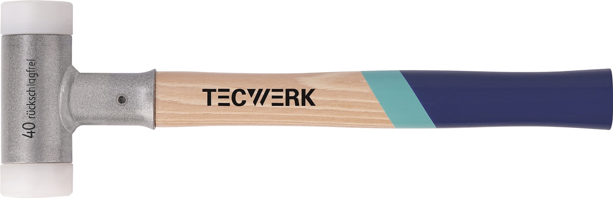 Schonhammer L.350mm Kopf-D.30mm Hickory rückschlagfrei hart Nyl.weiß TECWERK