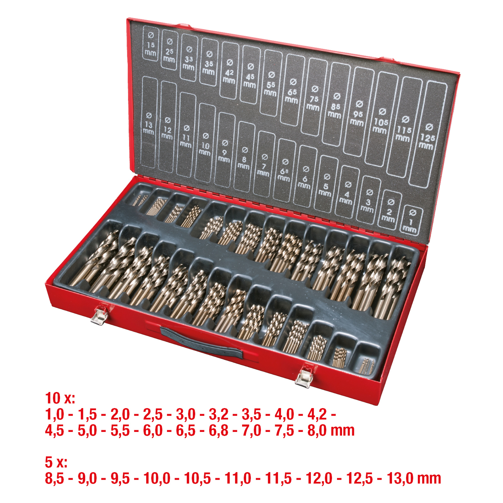 KS TOOLS HSS-G Co 5 Spiralbohrer-Satz 230tlg. 1-13 mm - 330.3650