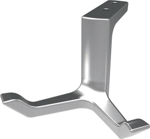 hermeta Decken-Mantelhaken 0200 zweifach A.87mm Alu.silberf.elox.H.49mm - 0200-01E