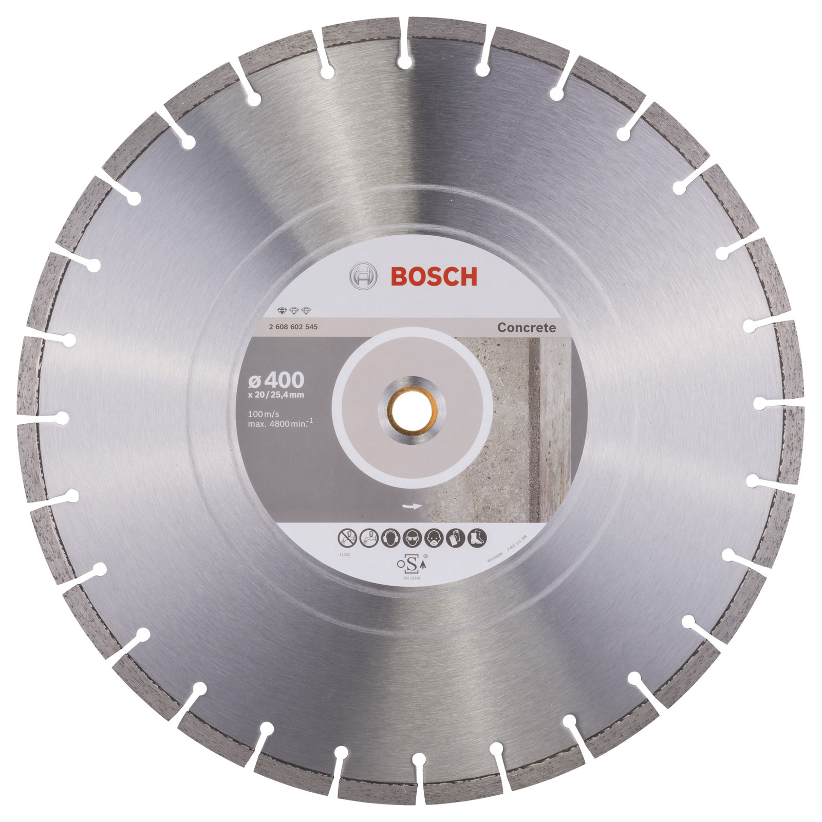Bosch Diamanttrennscheibe Standard for Concrete, 400 x 20,00+25,40 x 3,2 x 10 mm -2608602545