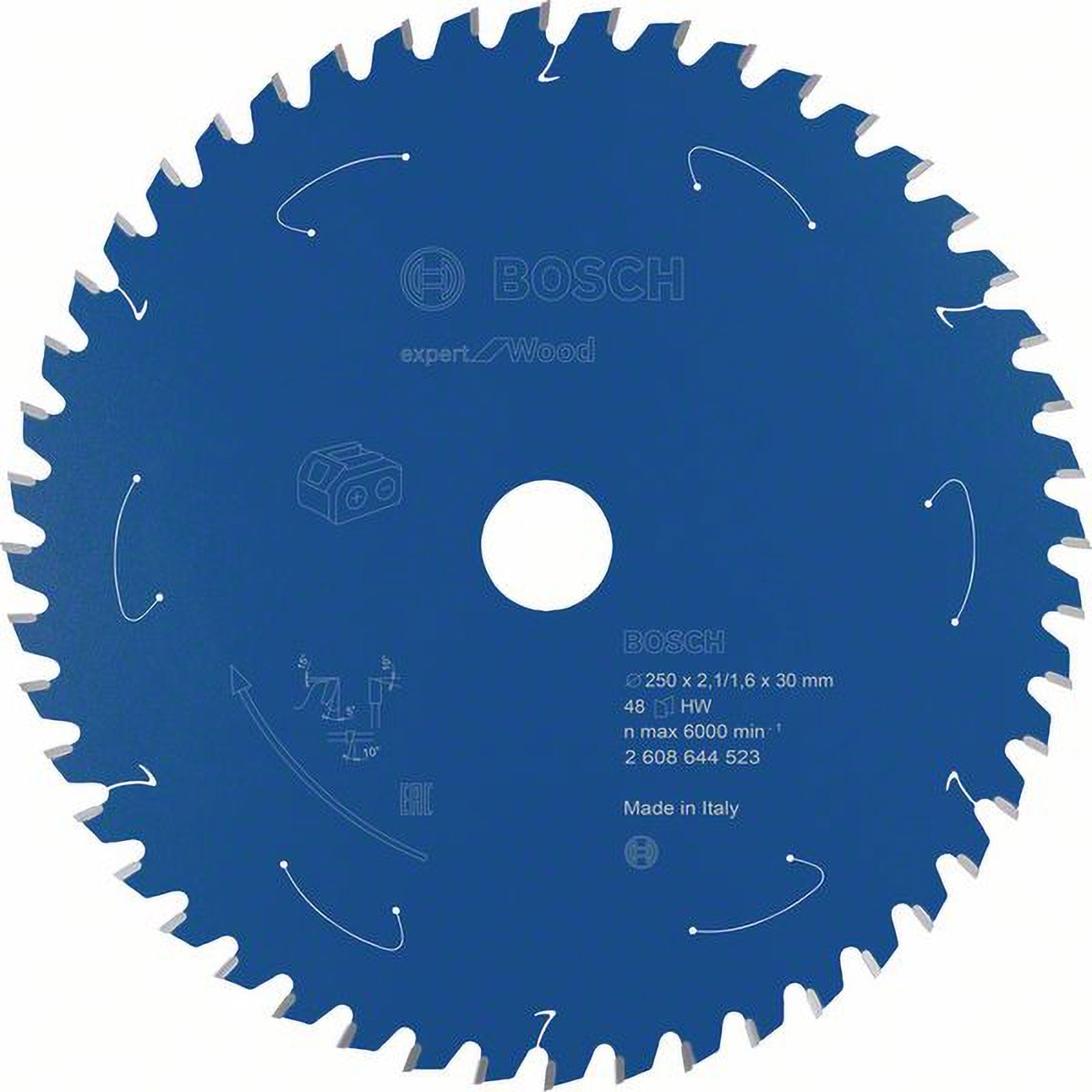 Bosch Kreissägeblatt für Akkusägen Expert for Wood, 254 x 2,1/1,6 x 30, 48 Zähne - 2608644686