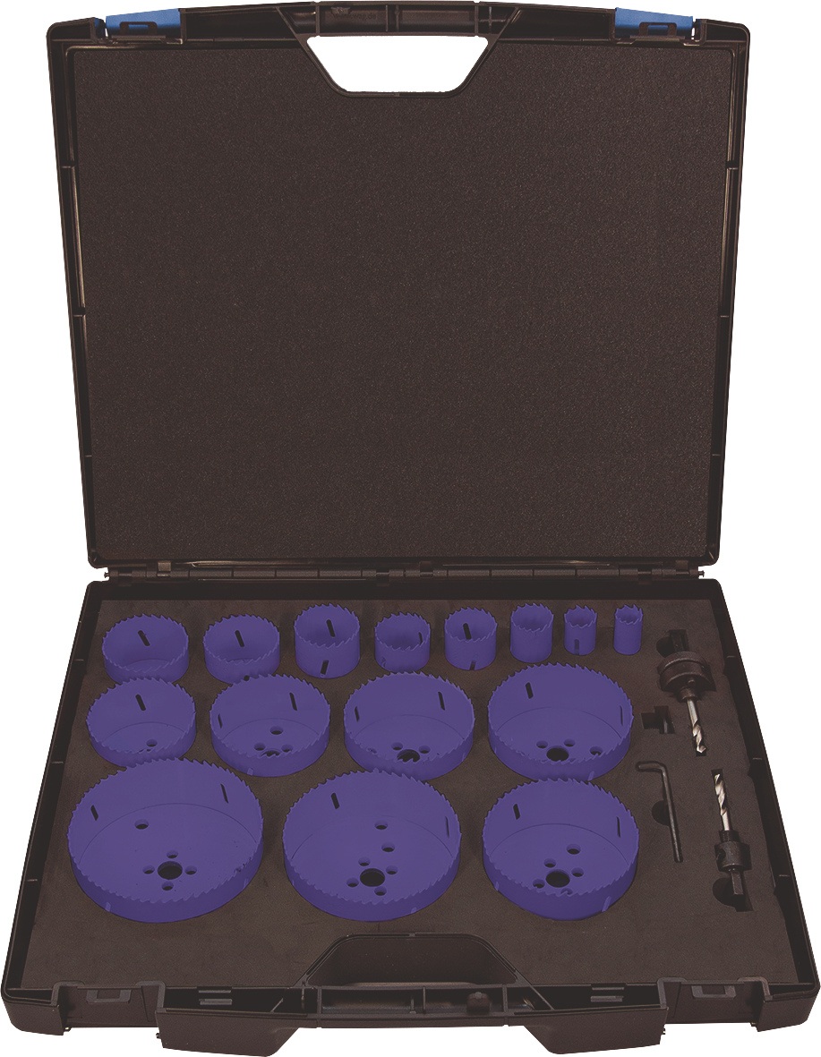 Lochsägensatz 17-tlg.19-114mm Schnitt-T.38mm HSS-Co8 TECWERK