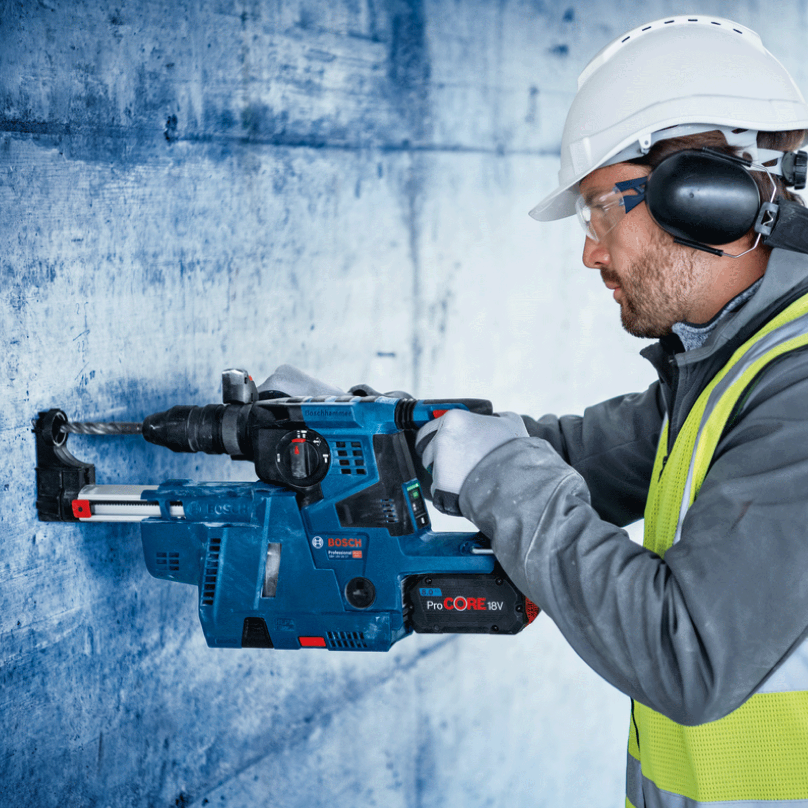 Bosch Akku-Bohrhammer GBH 18V-28 C / 2x 8,0 Ah ProCORE + Ladegerät in L-Boxx 238