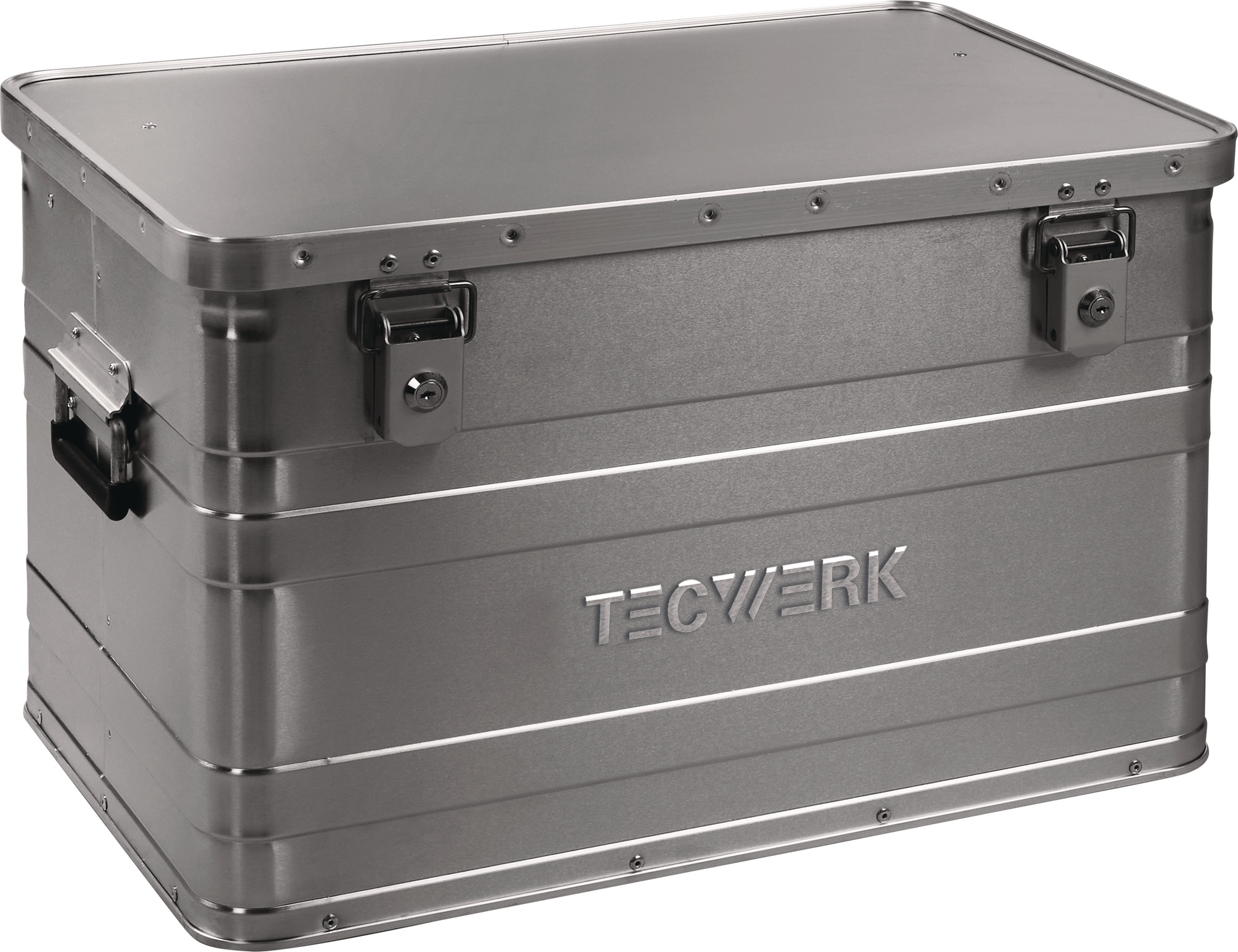 Aluminiumbox L595xB390xH380mm 70l m.Klappverschluss u.Zylinderschl.TECWERK