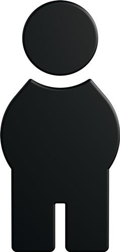 HEWI Symbol Mann 801.91B010 PA Farb-Nr.90 B.71,5mm H.150mm S.3mm - 801.91B010 90