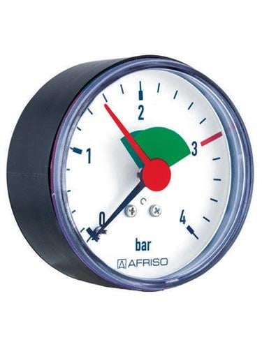 AFRISO Heizungsmanometer HZ 63 0/4bar G3/8B m.PTFE ax Kl.2,5