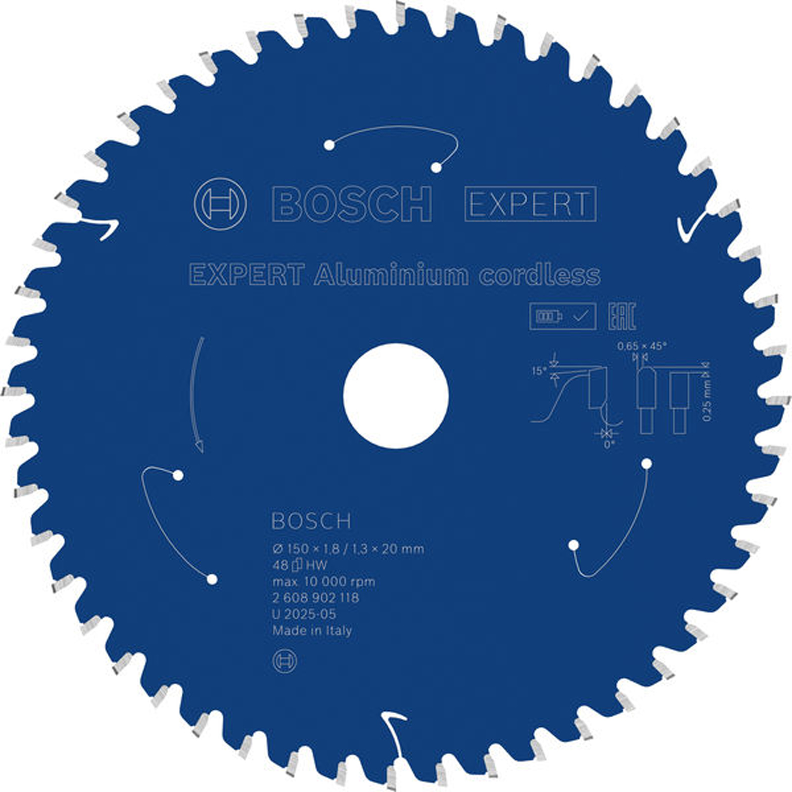 Bosch EXPERT Aluminium Kreissägeblatt 150x20 mm Z48 - 2608902118