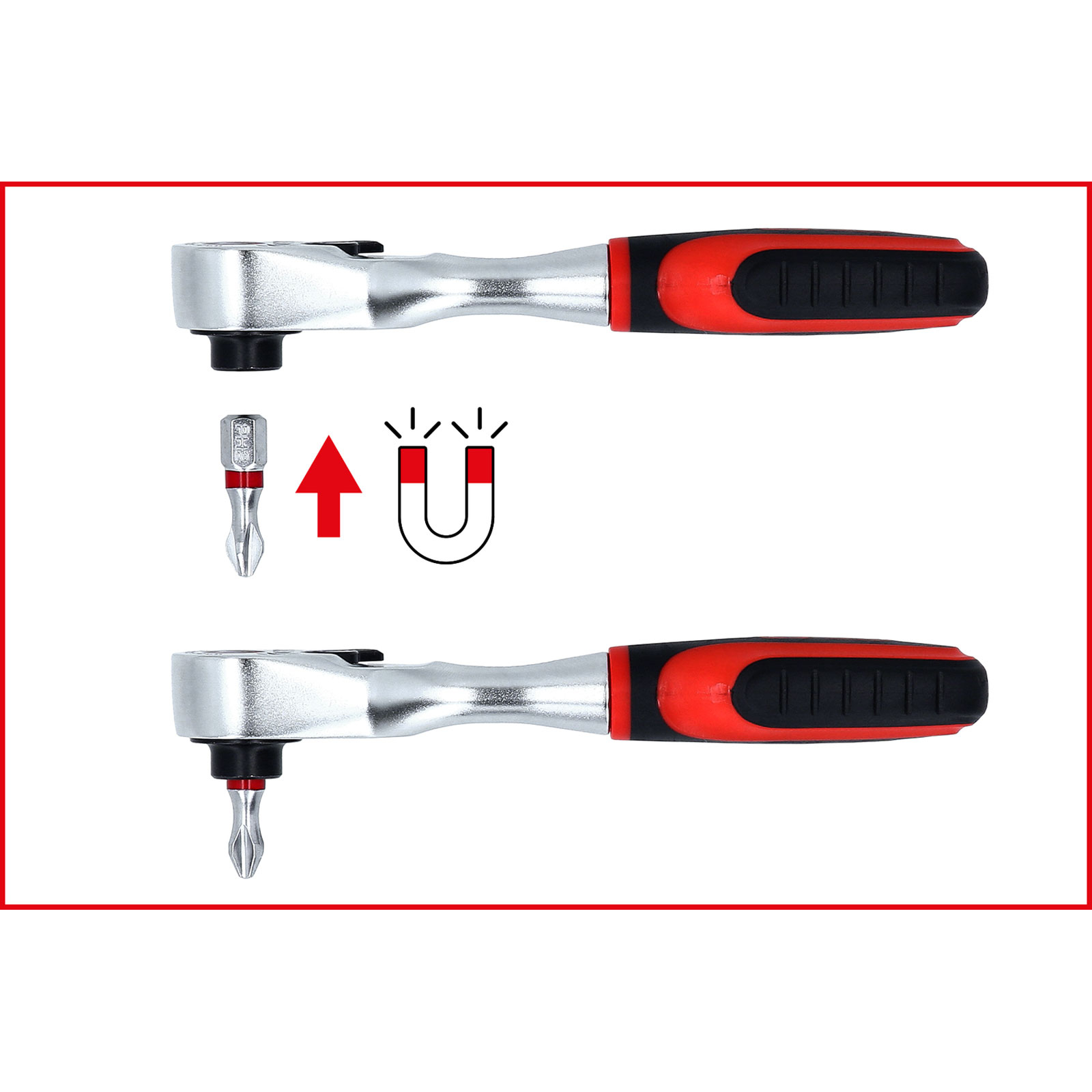 KS TOOLS 1/4" Monster Bit-Umschaltknarre, 115mm - 935.1495