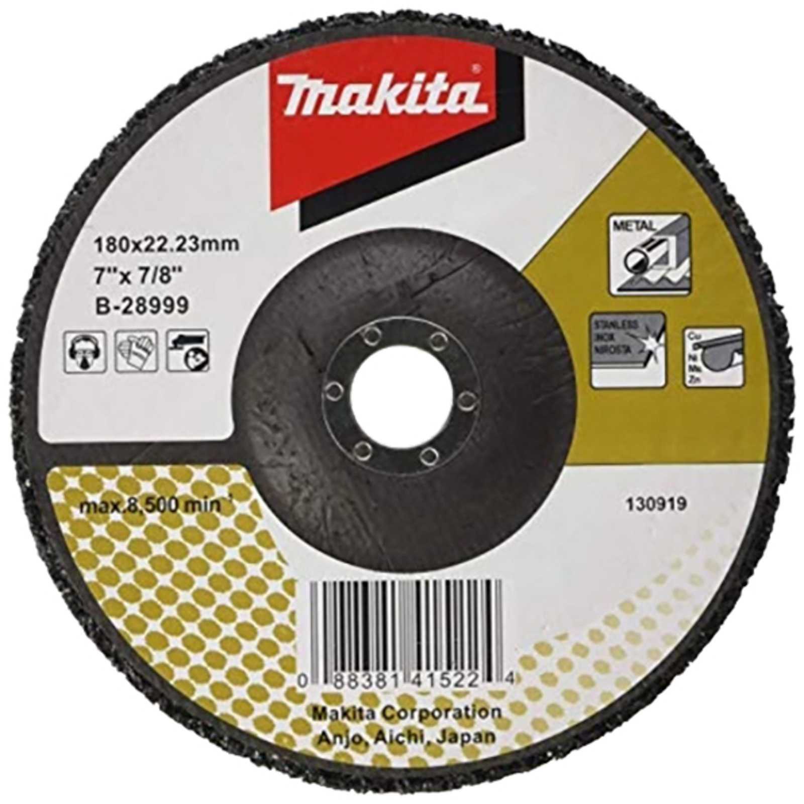Makita Reinigungsscheibe schwarz 180 mm glasfaserverstärkt - B-28999