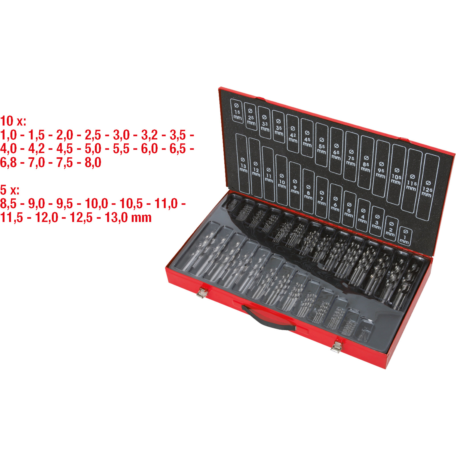 KS TOOLS HSS-G Spiralbohrer-Satz 230tlg. 1-13 mm - 330.2650