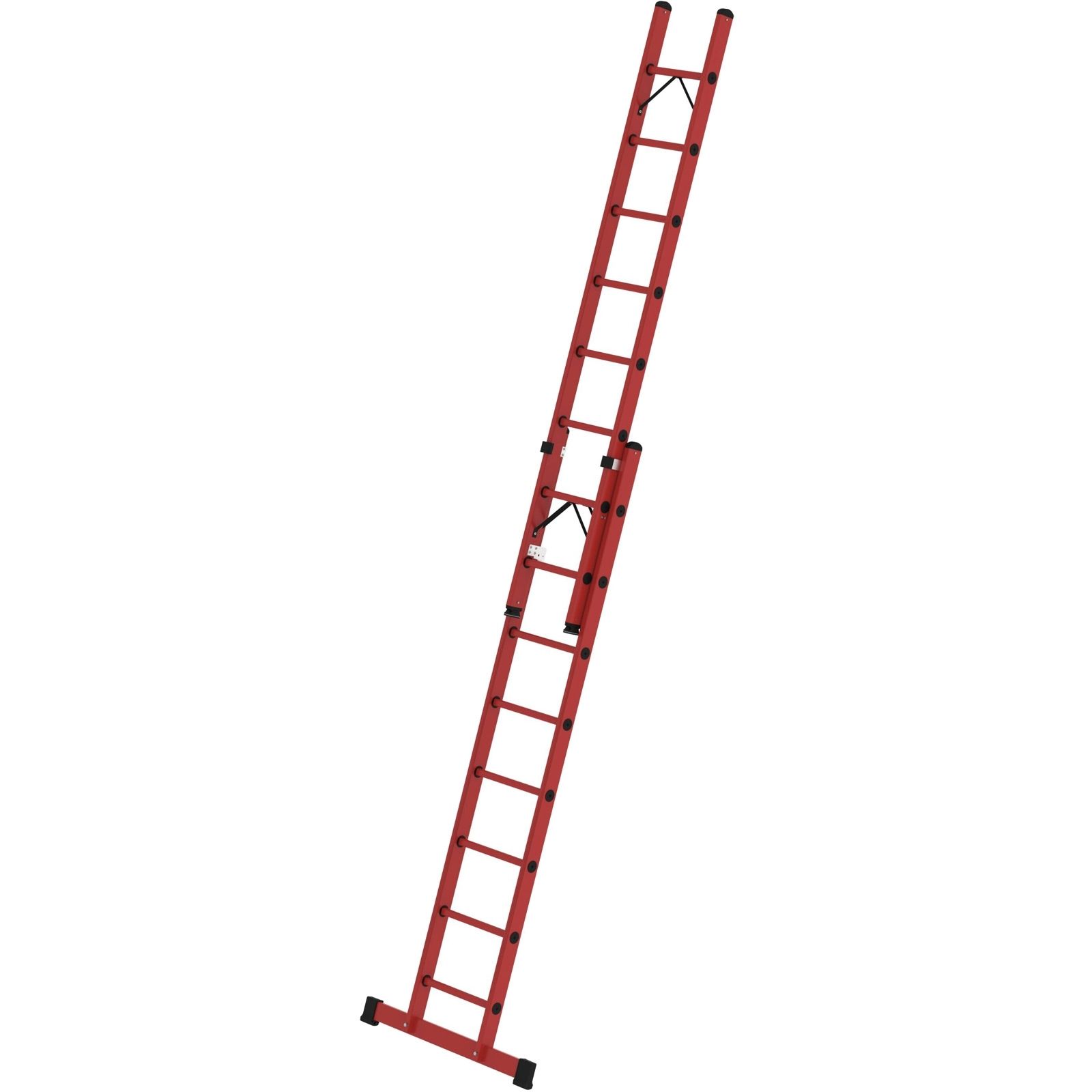 Günzburger Steigtechnik Sprossen-Schiebeleiter 2tlg. GFK mit Standard-Traverse 2 x 8 Sprossen - 036608