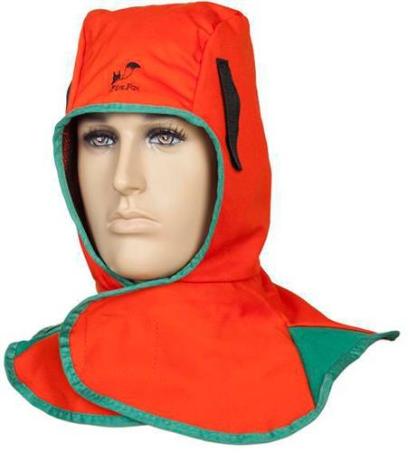 Schweißerhaube m.Klettverschluss orange EN ISO 11611:2015 Kl.1/A1+A2 WELDAS