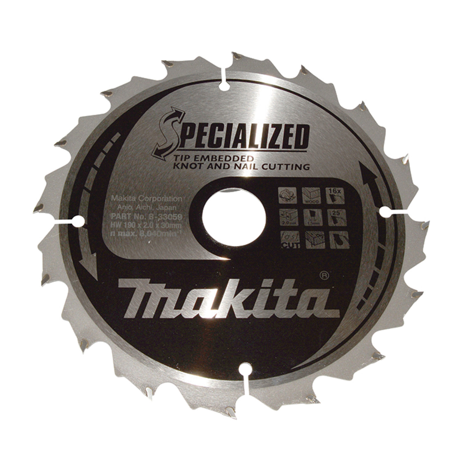 Makita SPECIALIZED Sägeblatt 190x30x16Z - B-33059