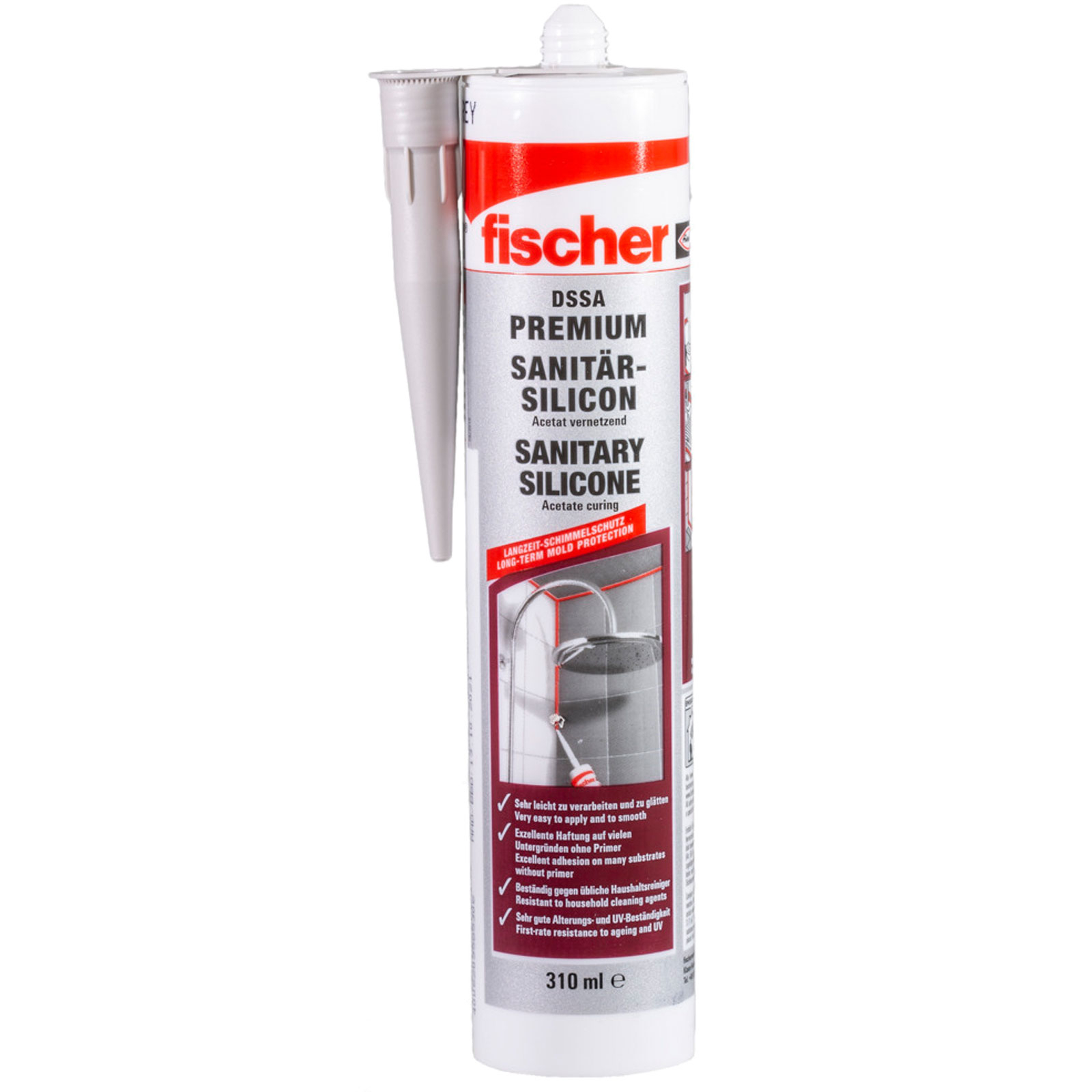 Fischer Sanitärsilicon DSSA 310 ml sanitärgrau - 512209