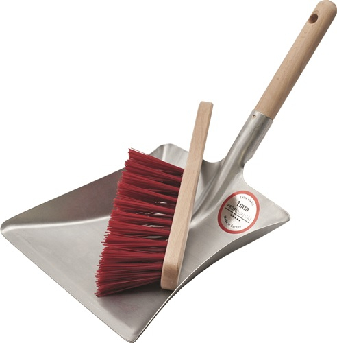 Kehrschaufelset m.Holzgr.Metall Kehrschaufel u.Handfeger Bl.L230xB240mm - 35066