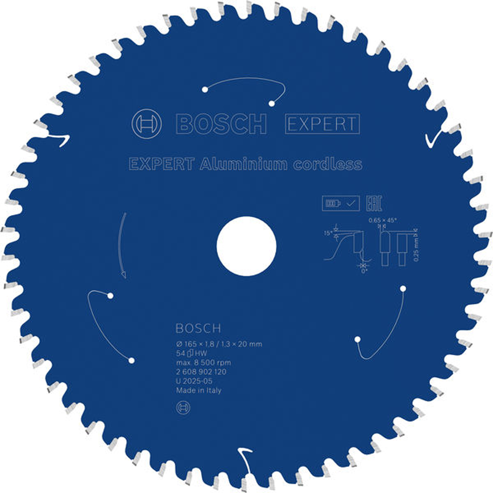 Bosch EXPERT Aluminium Kreissägeblatt 165x20 mm Z54 - 2608902120