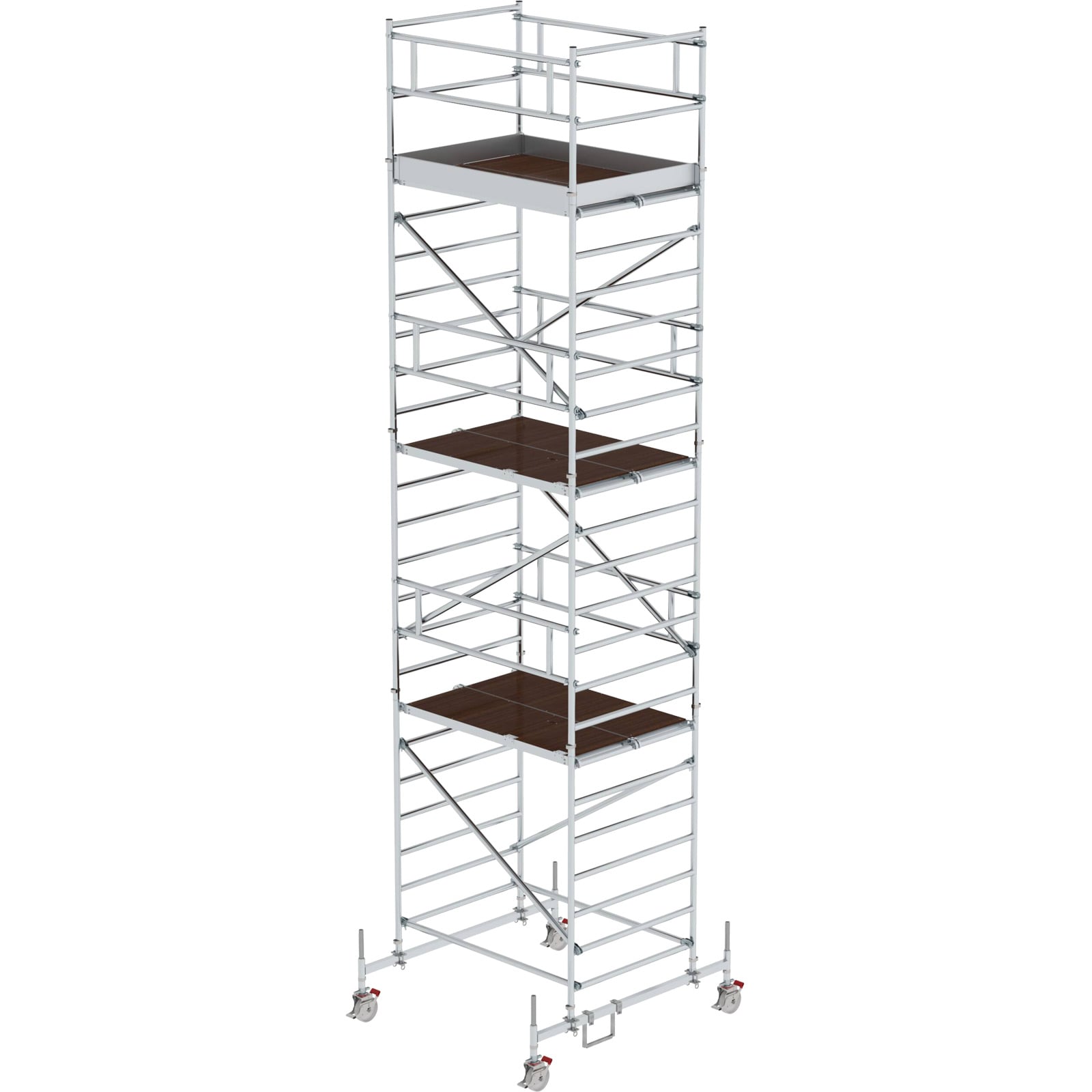 Günzburger Steigtechnik Rollgerüst 1,35 x 1,8 m mit Fahrbalken & Doppel-Plattform Plattformhöhe 6,45 m - 173636