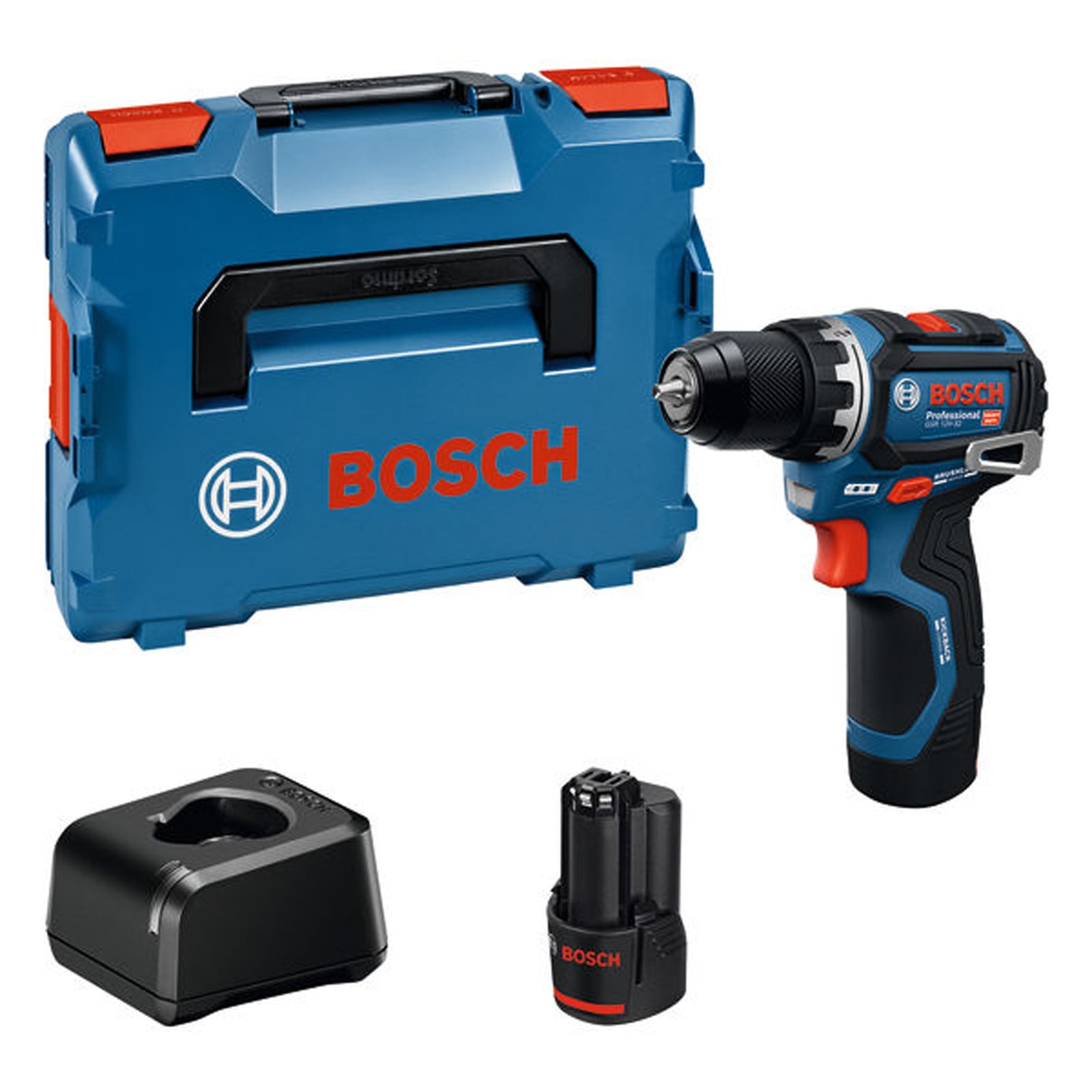 Bosch Akku-Bohrschrauber GSR 12V-32, 2 x Akku GBA 12V 2.0Ah in L-BOXX