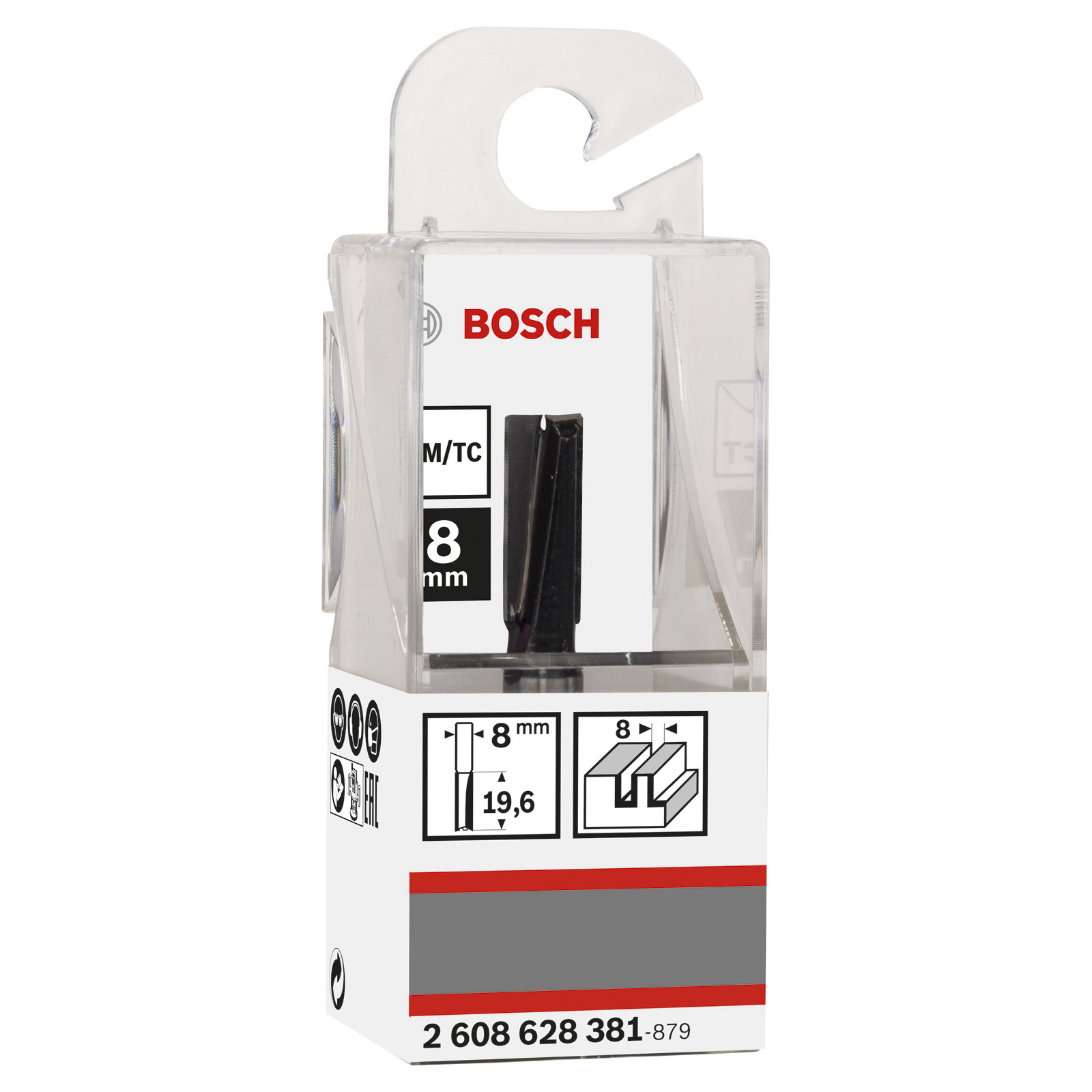 Bosch Nutfräser Standard for Wood 8 mm D1 8 mm L 20 mm G 51 mm - 2608628381