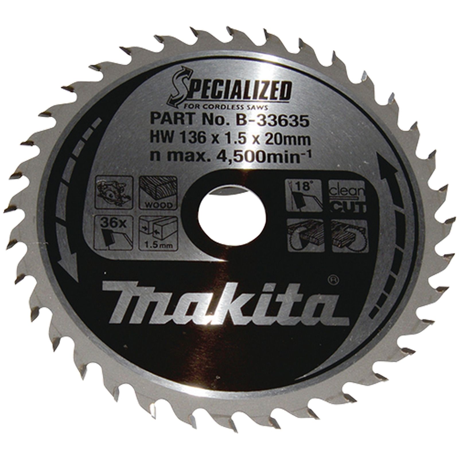 Makita SPECIALIZED Sägeblatt136x20x36Z - B-33635