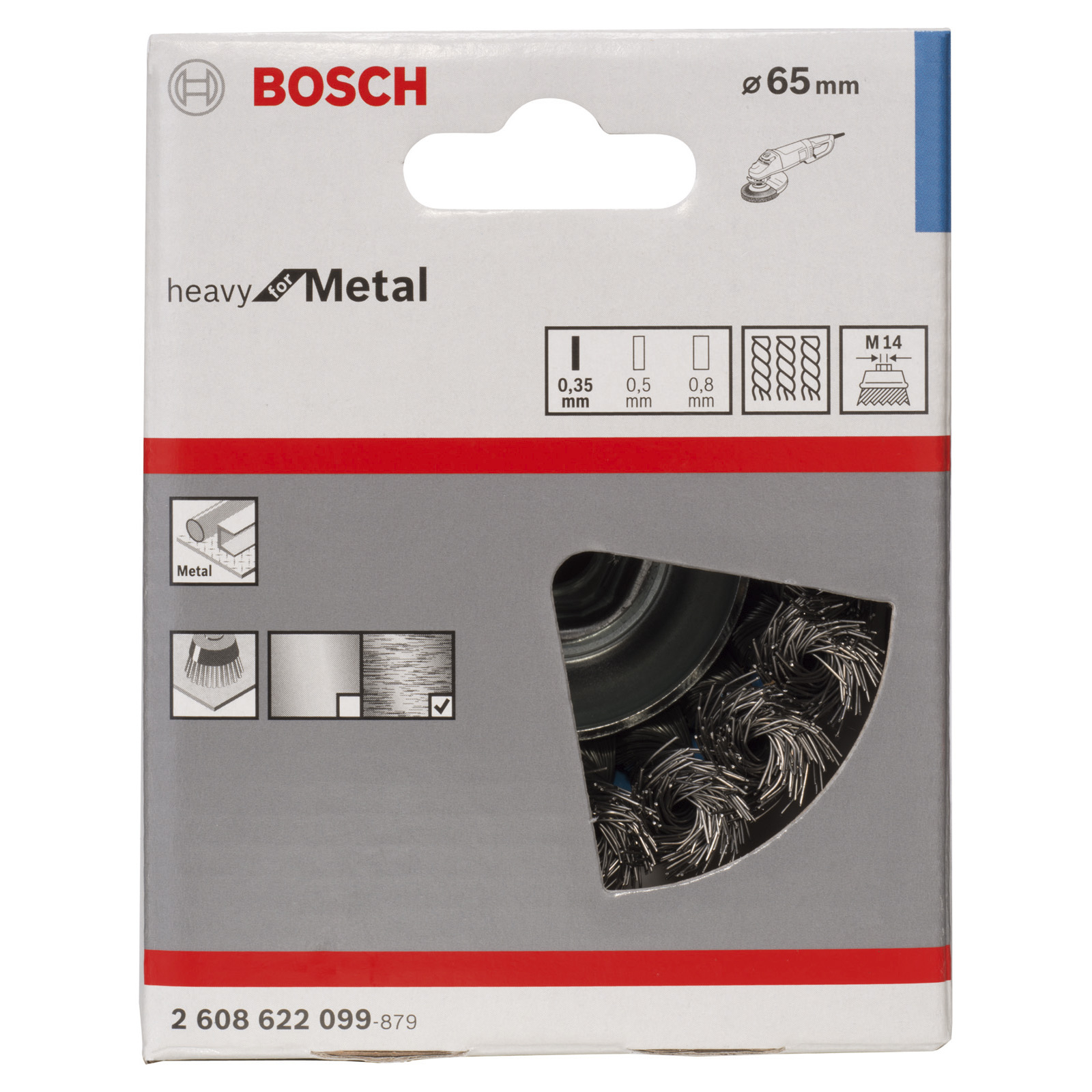 Bosch Topfbürste gezopfter Stahldraht M 14 0,35 x 65 mm - 2608622099