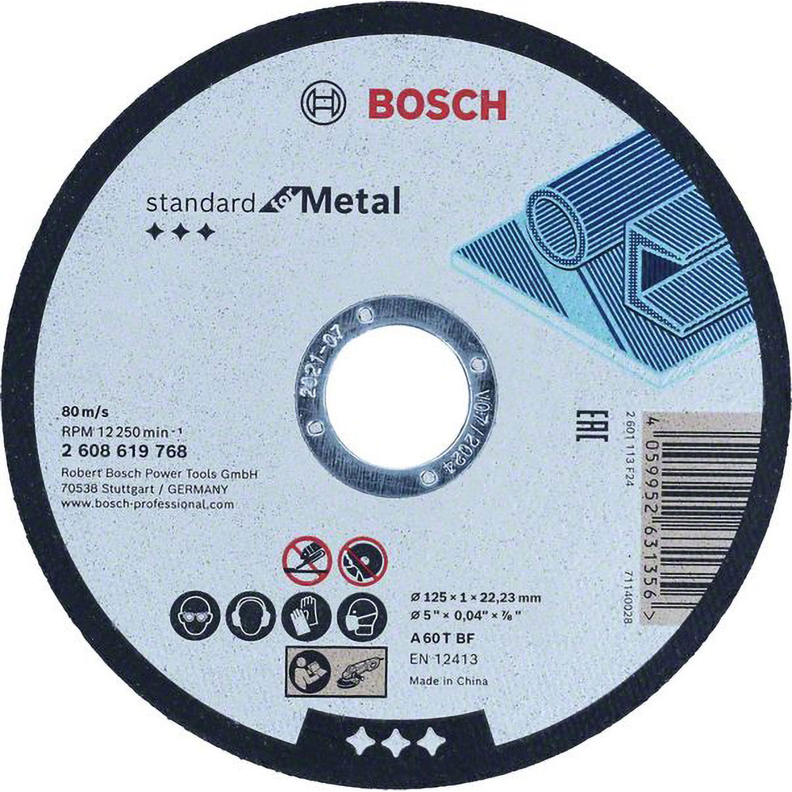 Bosch Standard for Metal Trennscheibe gerade, 125 mm, 22,23 mm - 2608619768