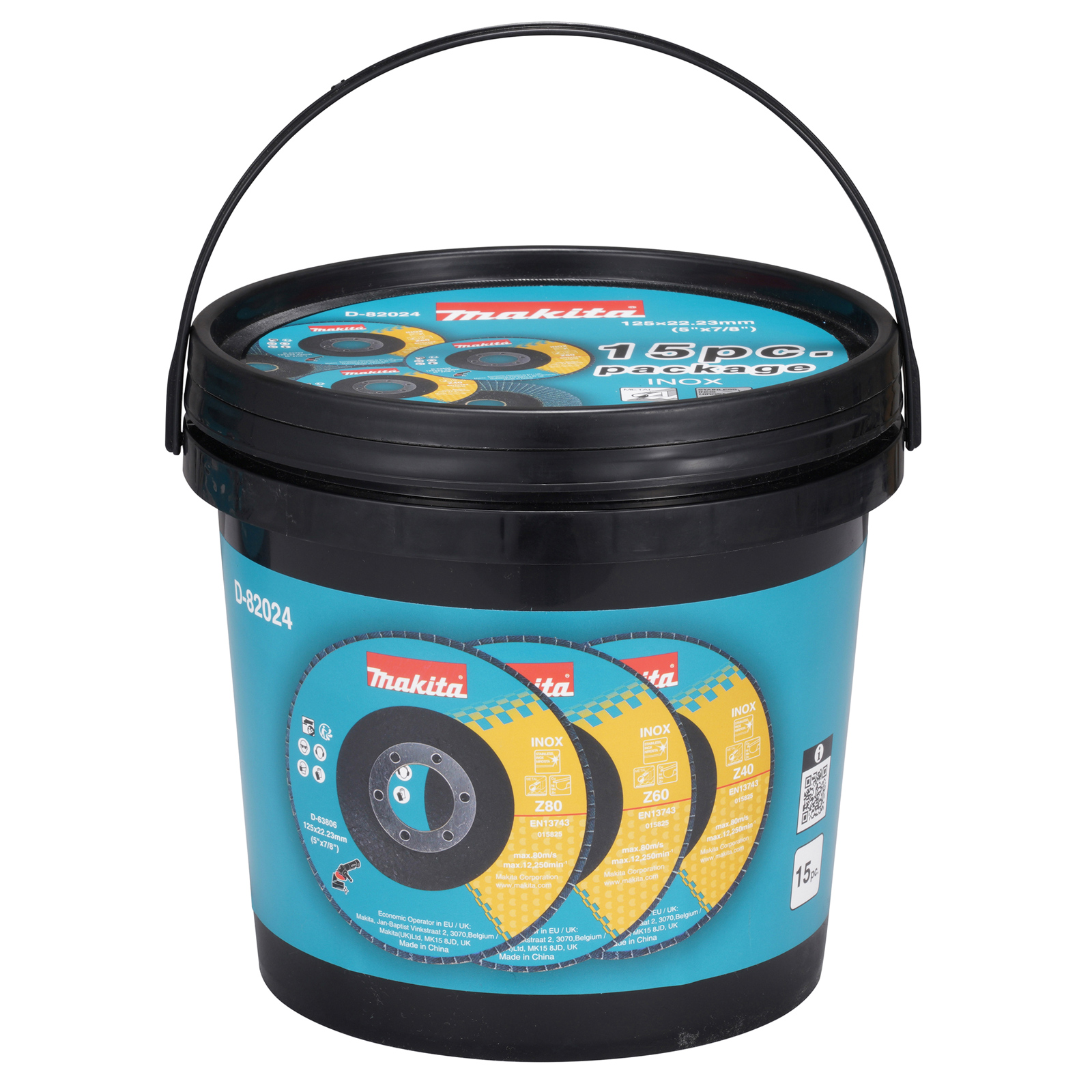 Makita Fächerschleifscheiben Set 125 mm K40/K60/K80 15 Stk.  - D-82024