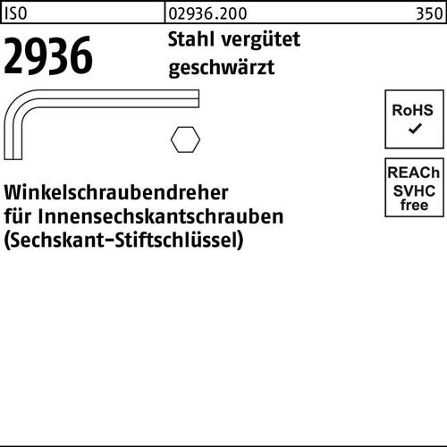 Winkelschraubendreher ISO 2936 Innen-6kt SW 27 Stahl vergütet geschw. 1St.