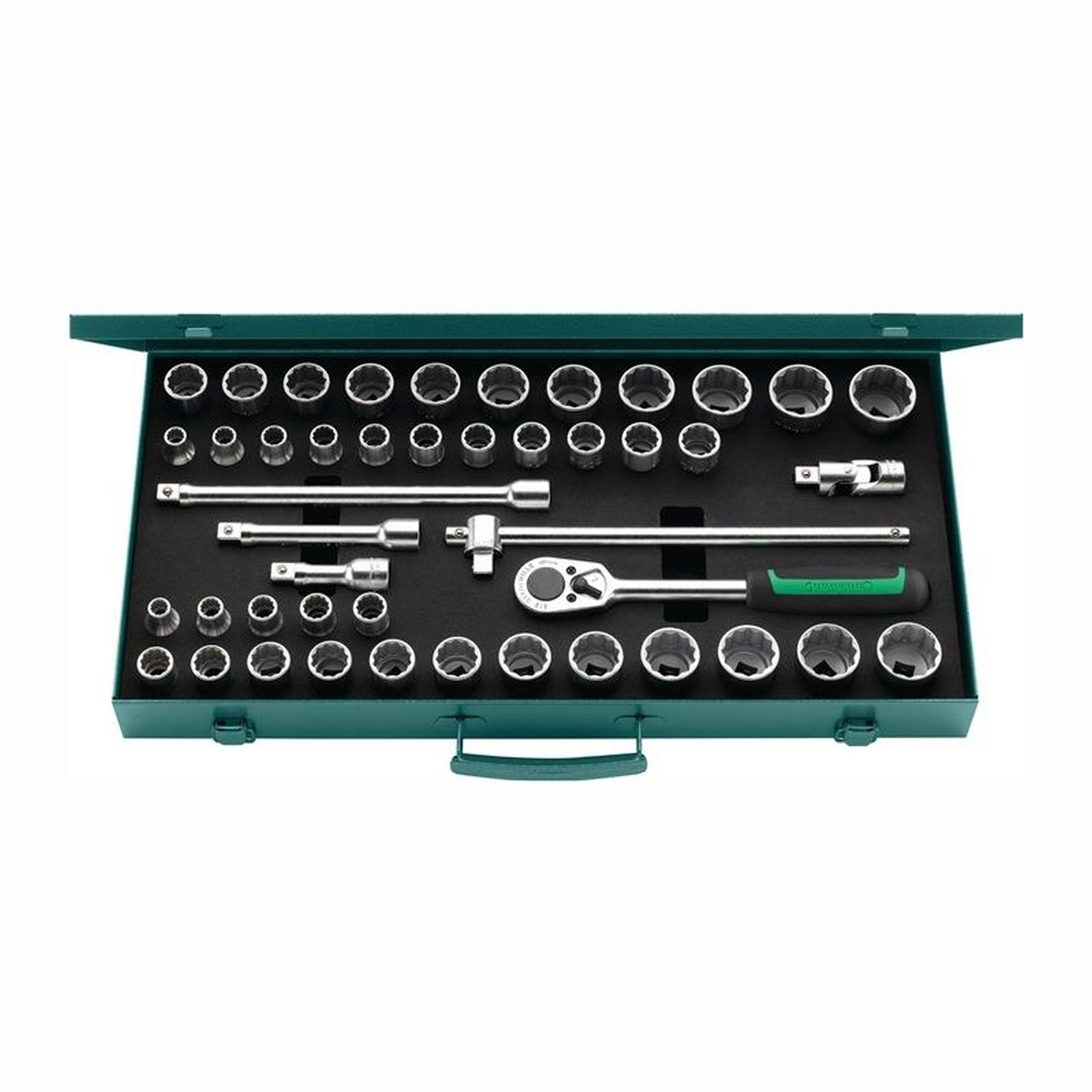 Stahlwille Steckschlüsselsatz 50Ma/39/6 N 45tlg. 1/2″ SW 10-13 mm 3/8-1 1/4″ Anzahl Zähne 36 12-kant - 96030140