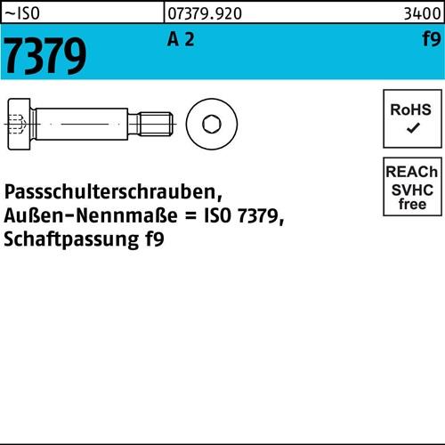 Paßschulterschraube ISO 7379 8 f9 M6x 16 A 2 50 Stück