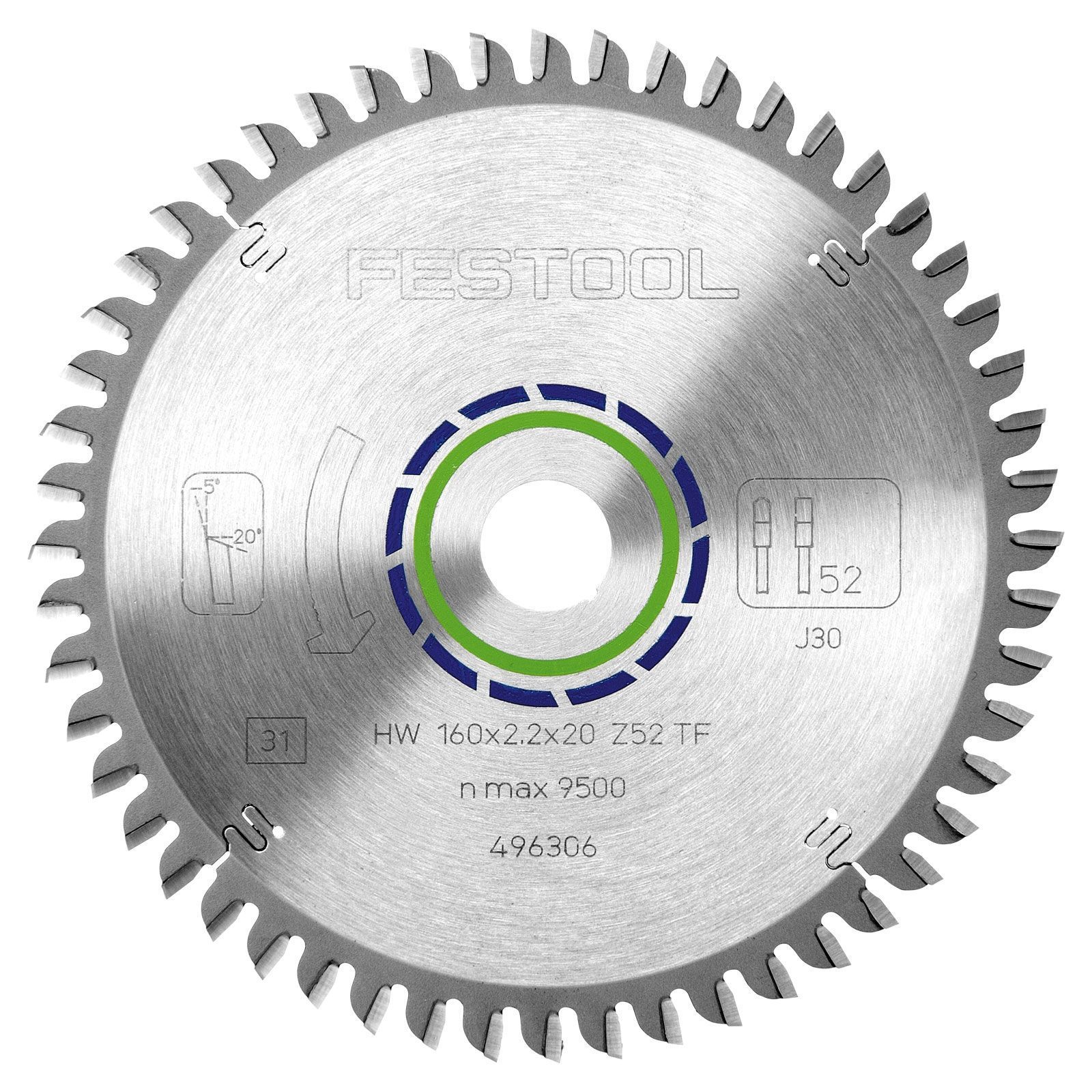 Festool Spezial-Sägeblatt 160 x 2,2 x 20 TF52 - 496306