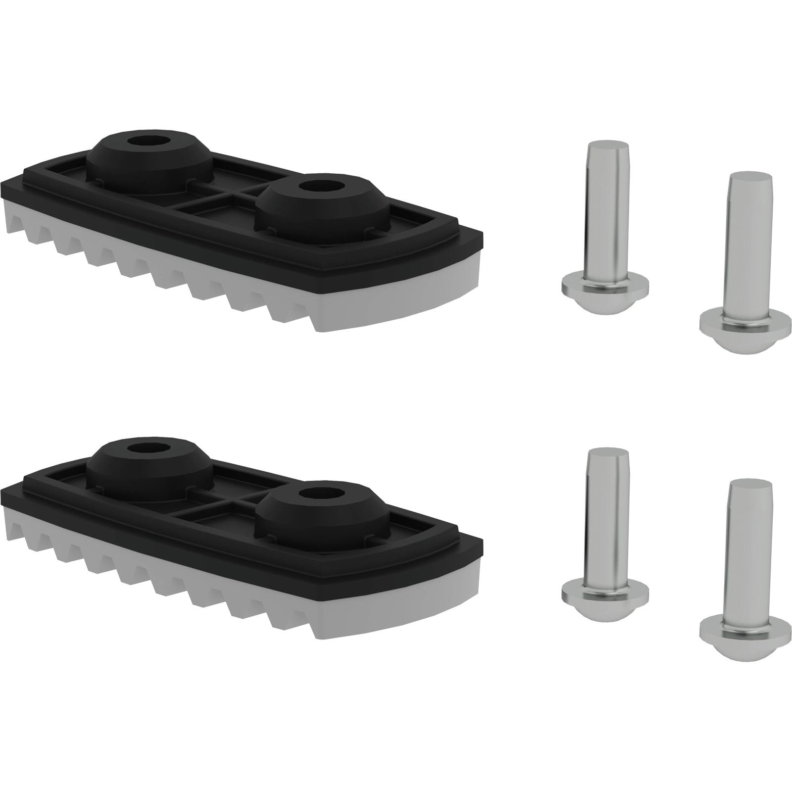 Günzburger Steigtechnik 2x nivello-Fußplatte für glatte Untergründe für Holmhöhe 58 / 73 mm - 019211