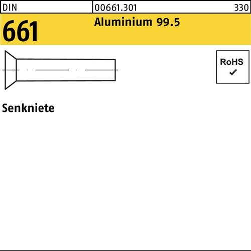 Senkniete DIN 661 8x 16 Aluminium 99.5 250 Stück