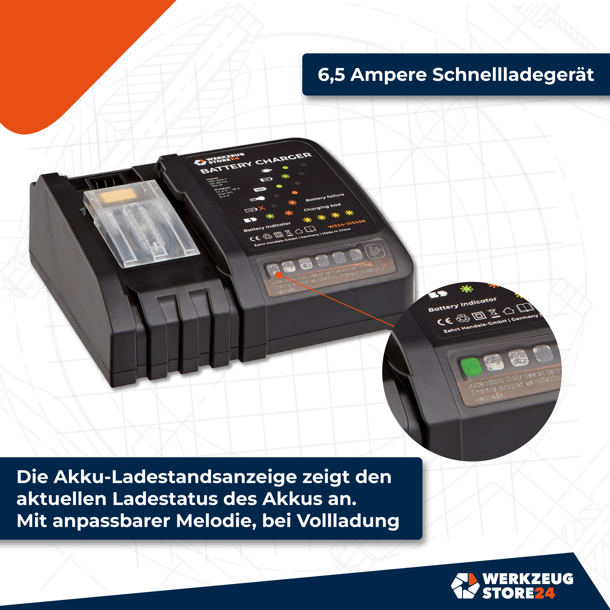 WS24 Akku Starter-Set 18 V / 2x 4,0 Ah Akku + Schnellladegerät