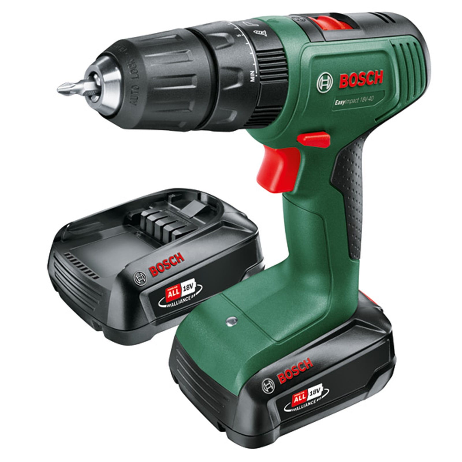 Bosch Akku-Bohrschrauber EasyImpact 18V-40, 2 x Akku PBA 18V 1.5Ah
