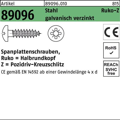Spanplattenschraube R 89096 HAKO PZ 4x35-Z Stahl galv.verz. 1000St.
