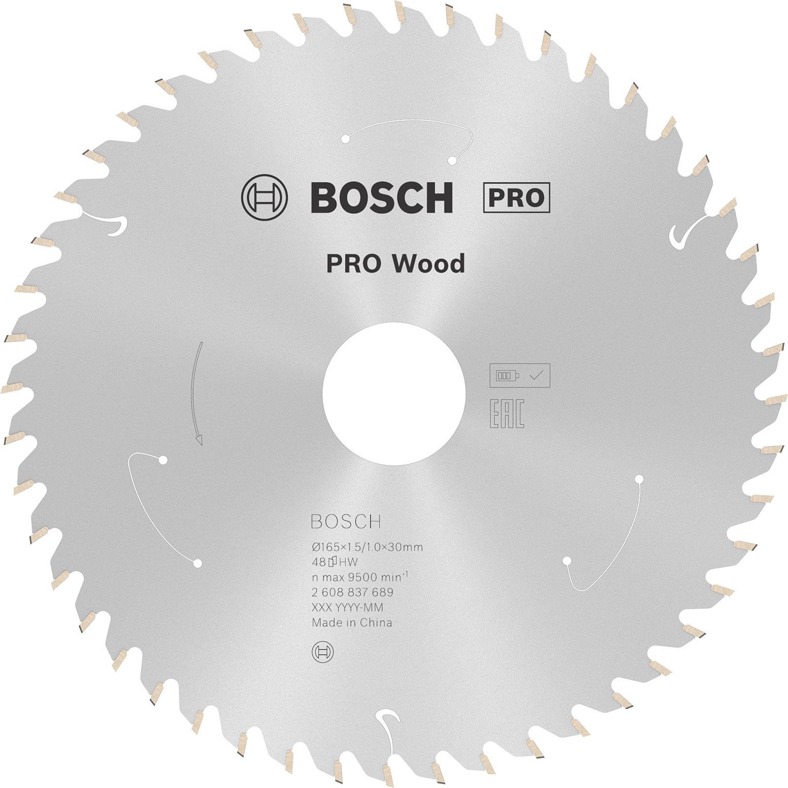Bosch PRO Wood cordless Blatt für Kreissägen 165 x 1,5 x 30 mm - 2608837689