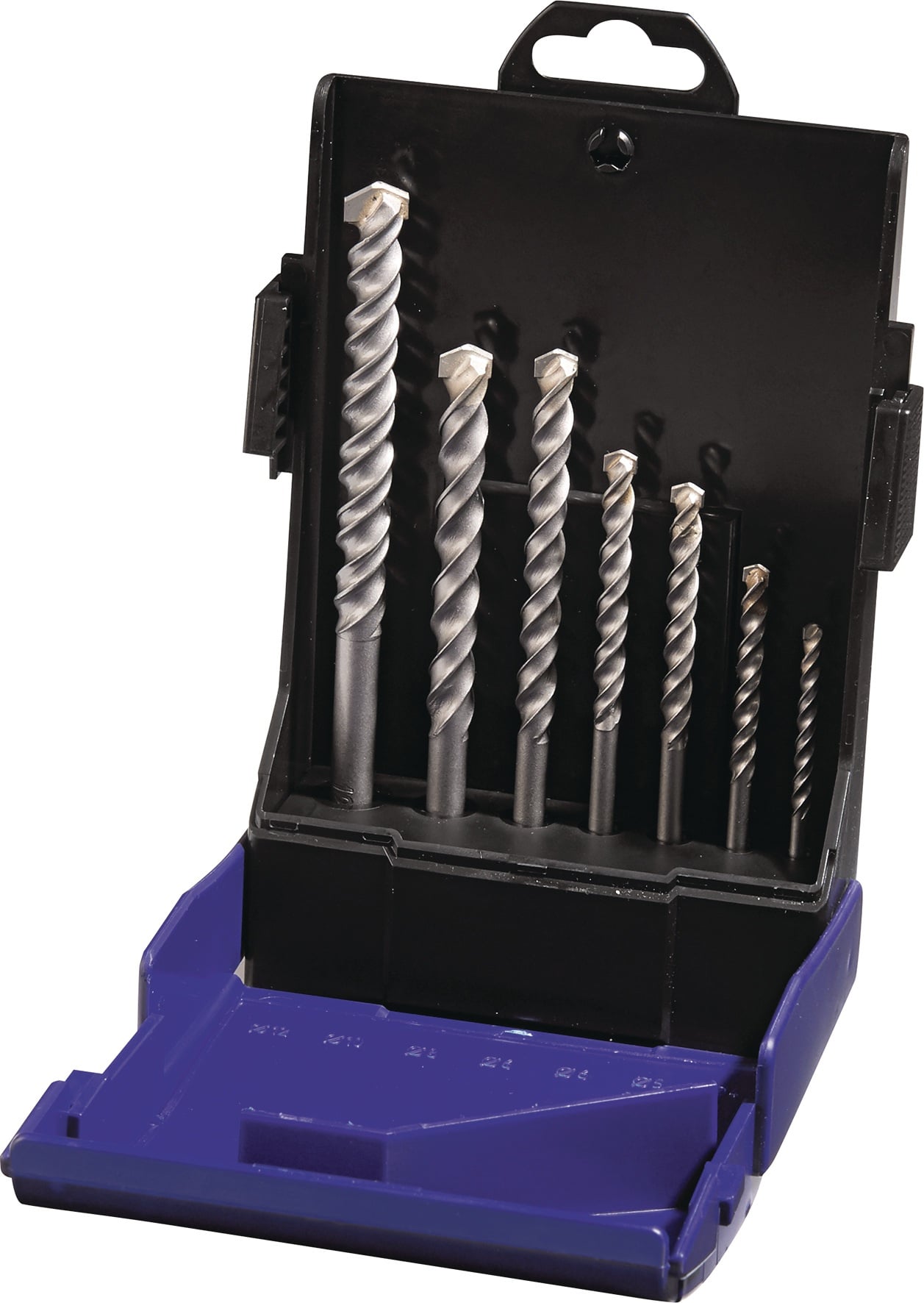 Hartmetallschlagbohrersatz 7tlg.4/75,5/85,8/120,10/120,12/150,2x6/100mmKu.-K. TW