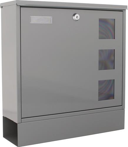 Briefkasten Postale H.380mm B.365mm T.120mm grau STA DIN C4 ROTTNER