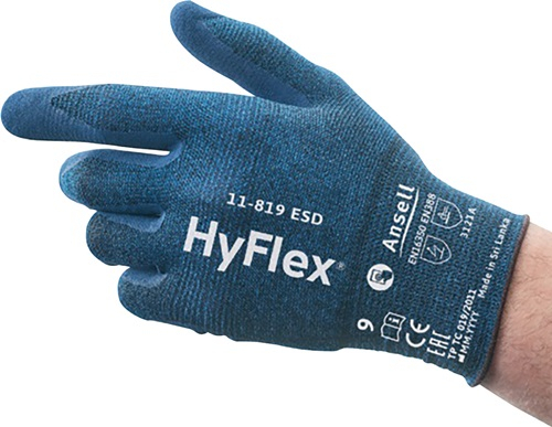 ANSELL Handschuhe HyFlex 11-819 ESD Gr.11 blau EN 388 EN 16350 PSA II- 11-819-ESD-11