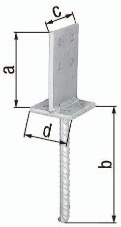 GAH Alberts T-Pfostenträger 130x200x80x80mm STA roh TZN - 215521