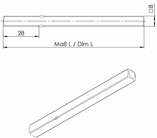 OGRO Drückerstift 114 PB 4-KT.8x123mm STA - 90050052927