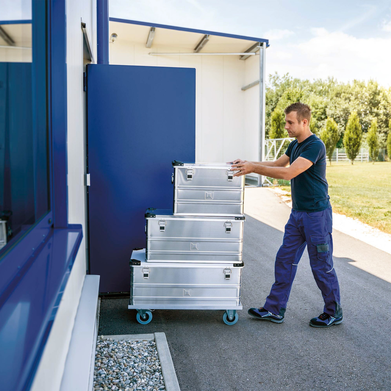 Günzburger Steigtechnik Untersetzwagen für Transportkisten Maße: 900 x 500 mm - 011186