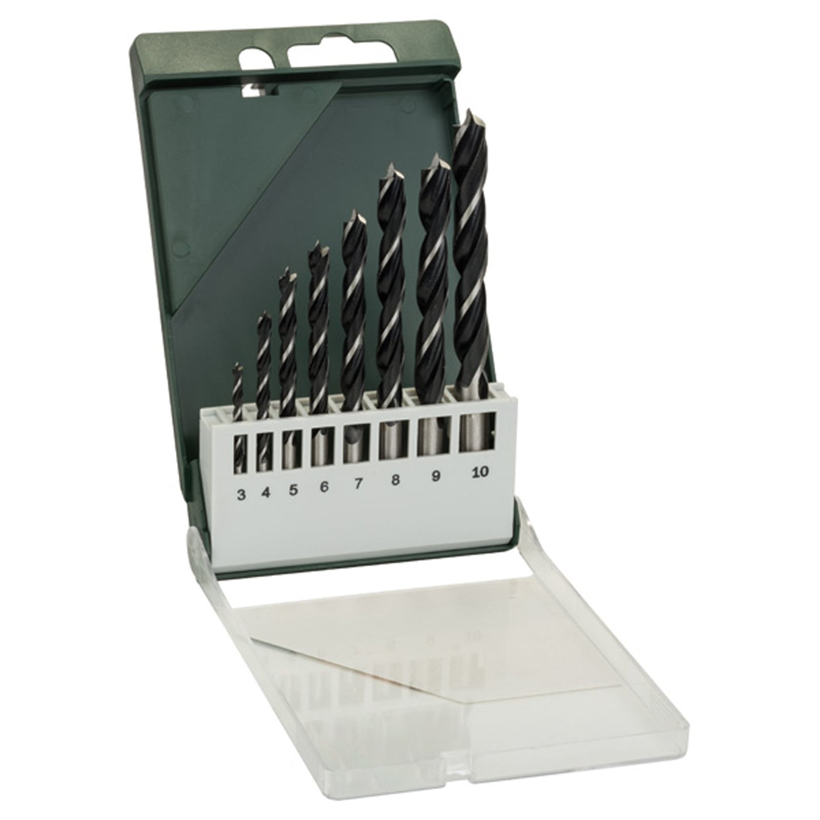 Bosch Holzspiralbohrer-Set 3,0; 4,0; 5,0; 6,0; 7,0; 8,0; 9,0; 10,0 mm 8-tlg. - 2609255215