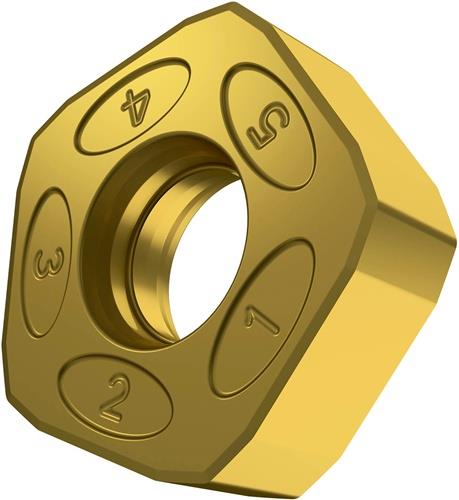Fräswendeschneidplatte ISO PNMQ 1308DNSN:M8330 D.10mm PVD beschichtet Farbe Gold